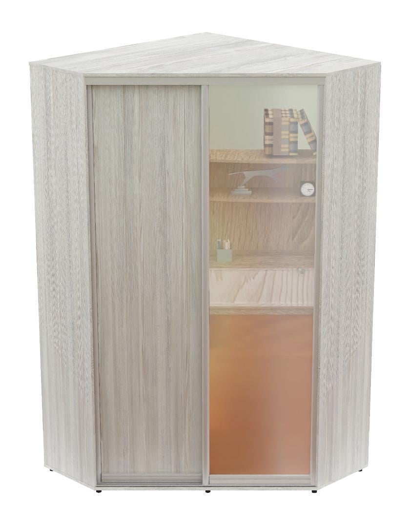 Шкаф-купе двухдверный угловой Алекса Угол-1 ДСП/Зеркало 100x100x220 см Сосна Натти