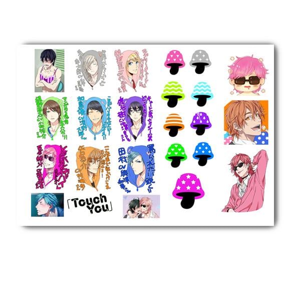 Стикеры наклейки аниме Аято Клуб Яричин А4 лист (stik_105)