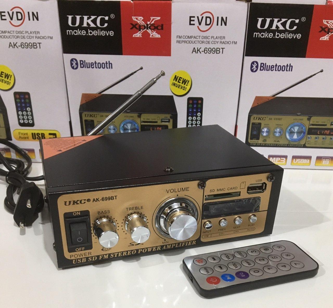 Усилитель звука с пультом Bluetooth 2х30 Вт MP3 USB Micro SD FM UKC AK-699BT - фото 3