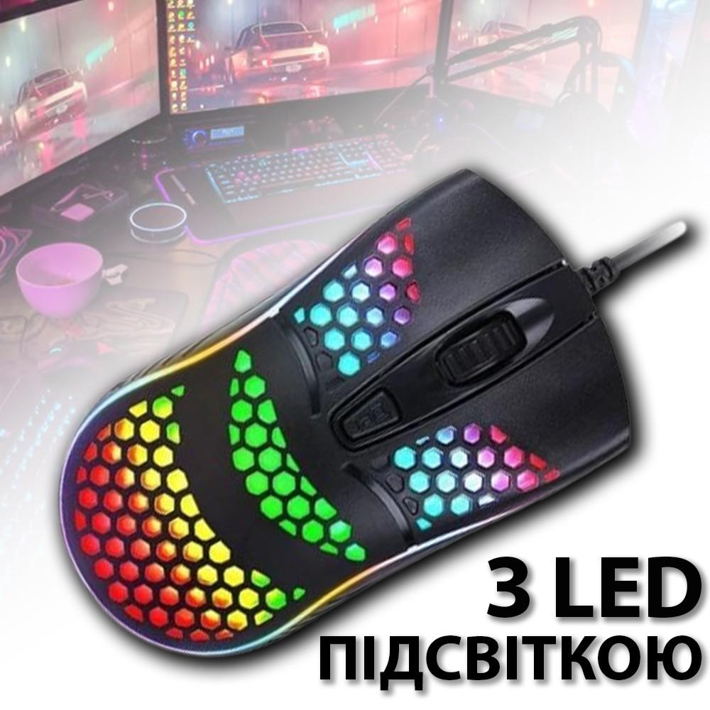 Комп'ютерна мишка ігрова UKC GAMING LED RX M802 Чорний (15467124) - фото 4