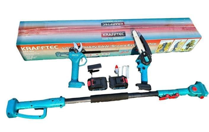 Набір акумуляторного KRAFFTEC КРА-884 секатор DUP270/пила DUC150Z/телескопічна штанга-подовжувач 2 м (24862941)