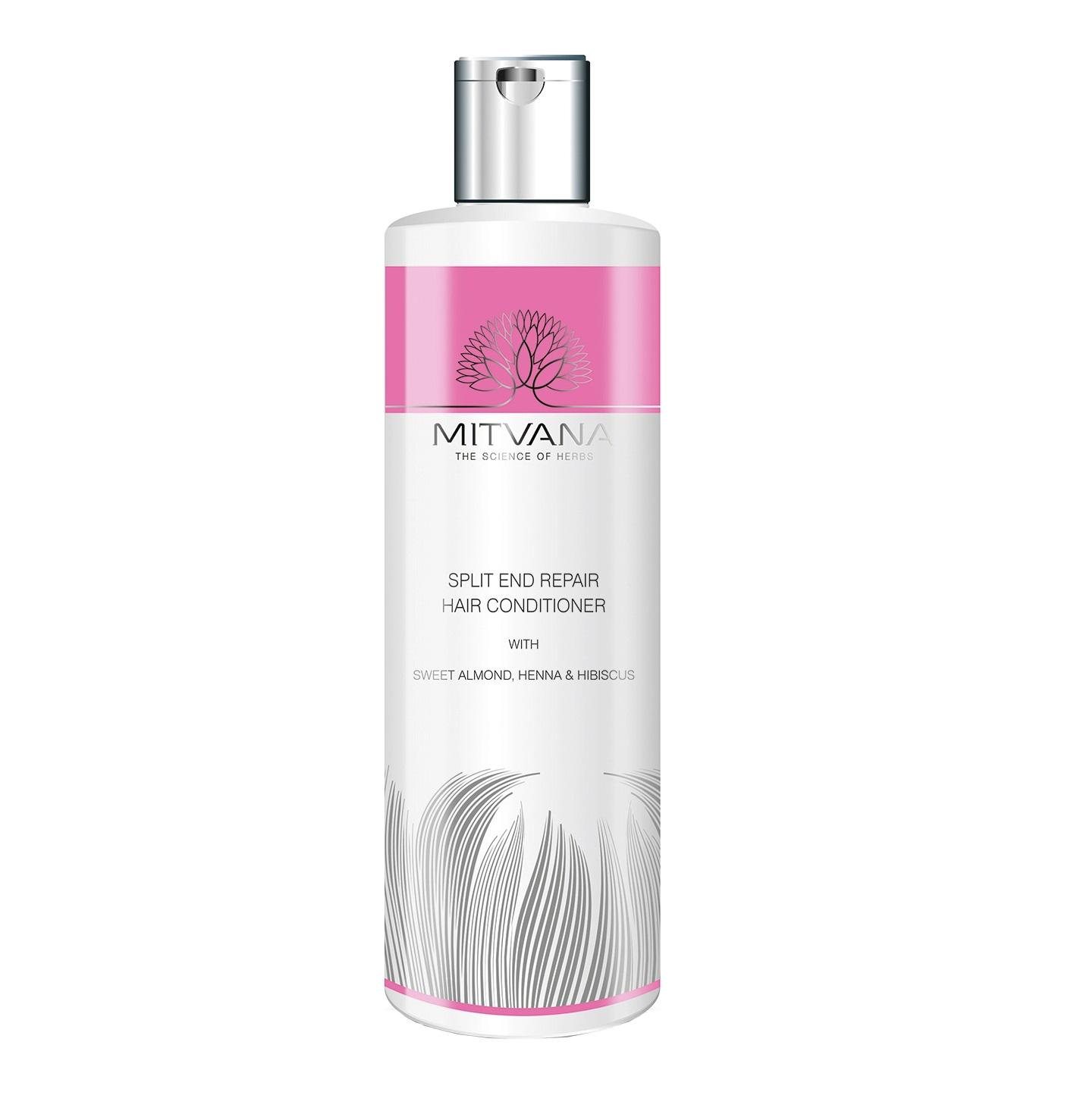 Кондиціонер для волосся проти січених кінчиків Mitvana Split End Repair Conditioner with Sweet Almond Henna & Hibiscus 200 мл (8906078540641)