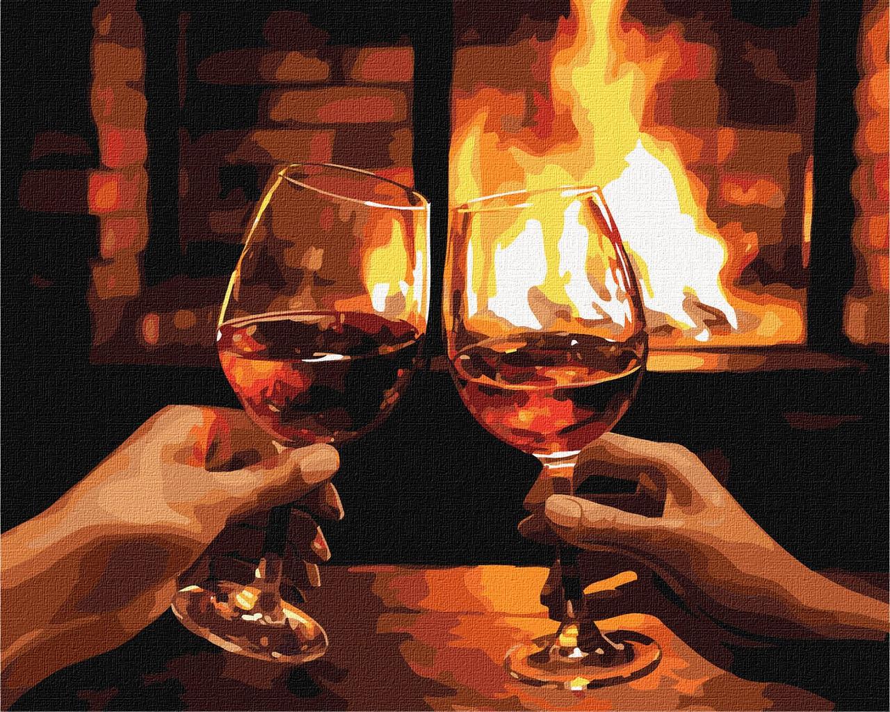 Картина по номерам Идейка Играемся у камина 40х50 см