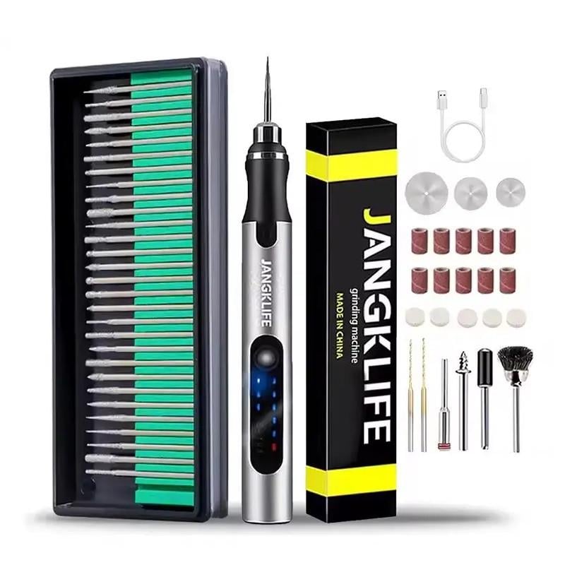 Гравер ручной аккумуляторный Jangklife E-108 с насадками 10W 56 шт. Grey (3_06654)