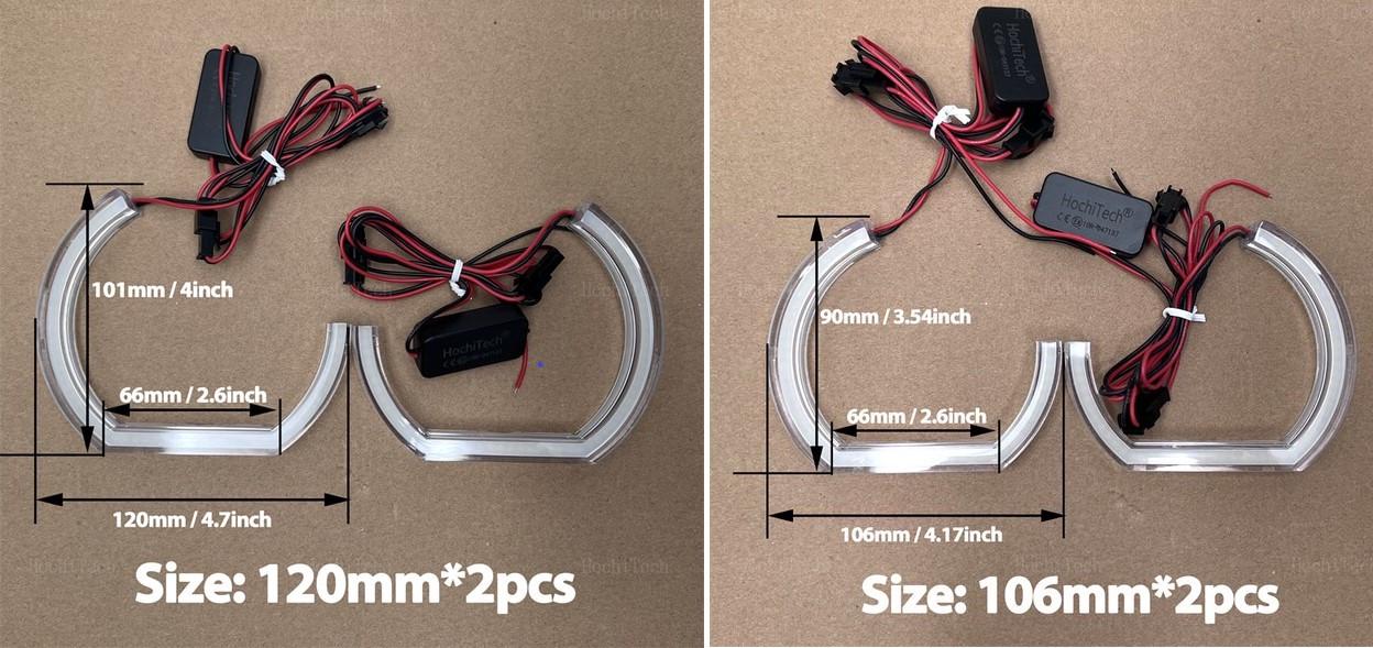 Подсветка LED фар для BMW E90/E92/M3 2x106 мм/2x120 мм (00269) - фото 7