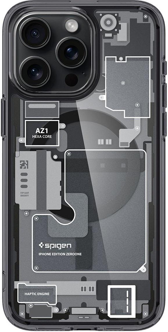 Чехол накладка для телефона Spigen Ultra Hybrid MagFit для Apple iPhone 15 Pro Черный с принтом (ACS06721)