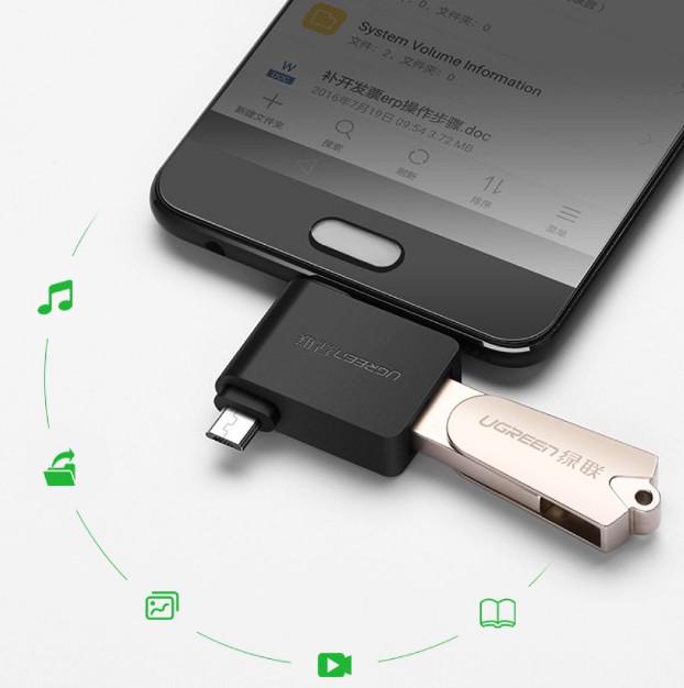 Адаптер UGREEN 30453 2in1 micro-USB/Type-C Черный (1861512458) - фото 5