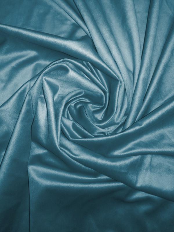 Комплект штор Lux Portiery Элит бархат-велюр 2 шт. 200х265 см/тюль креп-шелк 1 шт. 500х265 см Бирюзовый/Белый (TBK1376) - фото 2