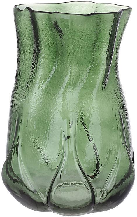 Ваза стеклянная Бутон Розы 24 см Темно-зеленый