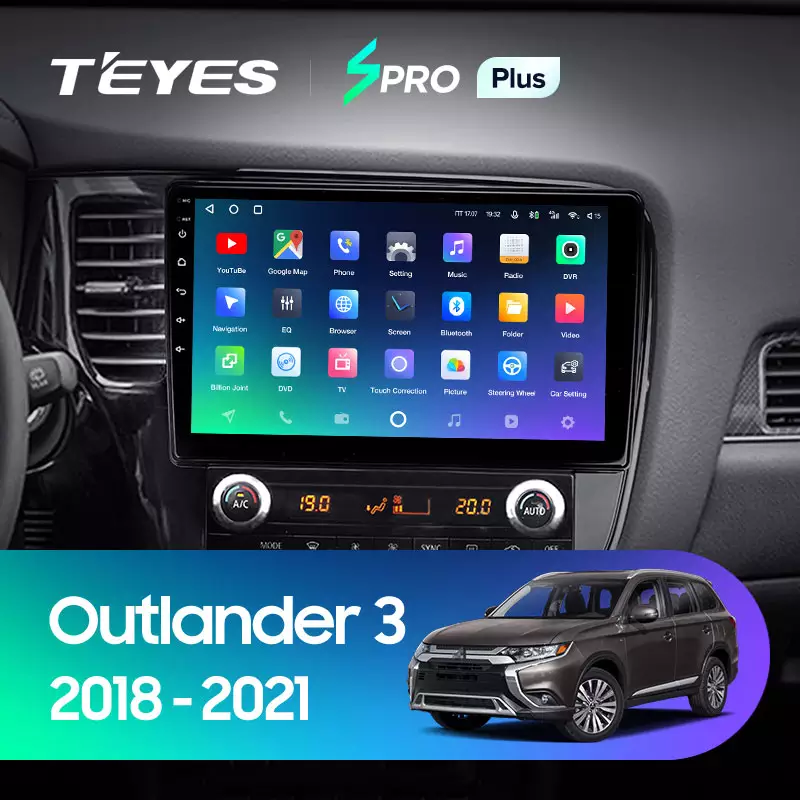 Автомагнитола штатная Teyes SPRO Plus для Mitsubishi Outlander 3 2018-2021 Android SPRO PLUS 3+32G Wi-Fi/4G комплектация B (1654646974) - фото 3