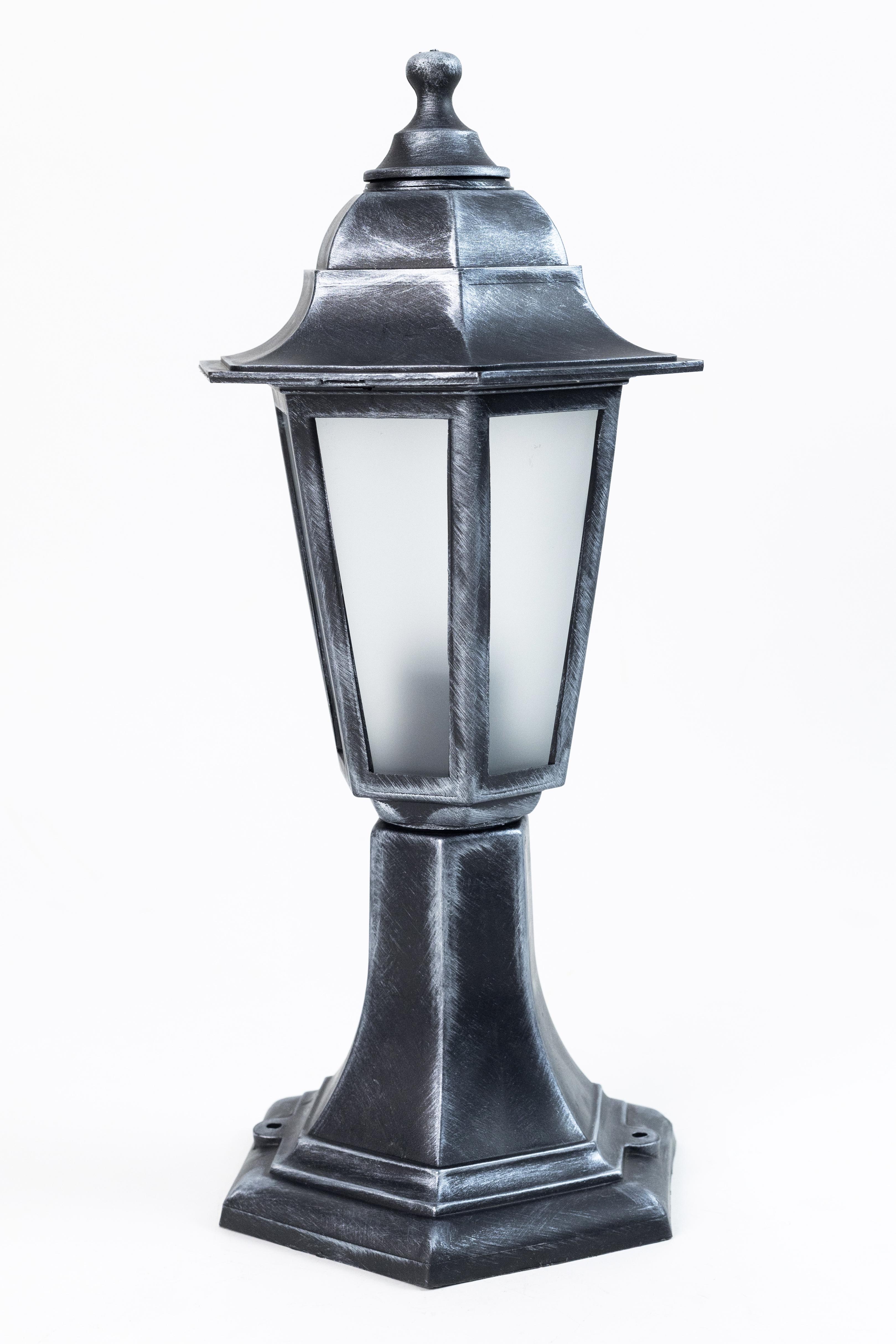 Світильник садово-парковий ТЄП Retro стовпчик з матовим склом 40 см Срібний (7222111)