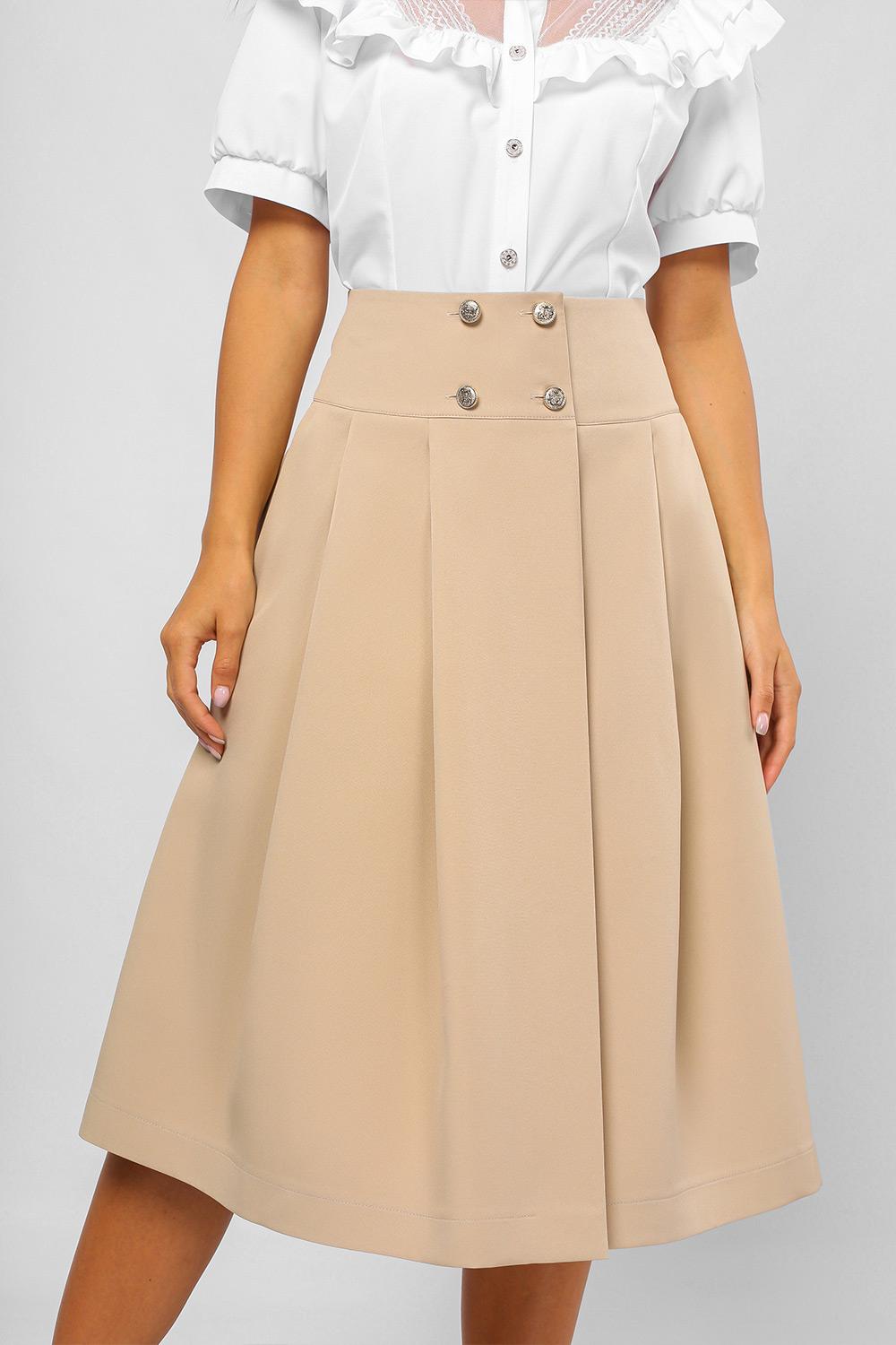 Спідниця Lipar Батал 0023 Б півсонце на кокетці р. 54 Бежевий (16954484) - фото 4 Спідниця Lipar Батал 0023 Б півсонце на кокетці р. 54 Бежевий (16954484) - фото 4