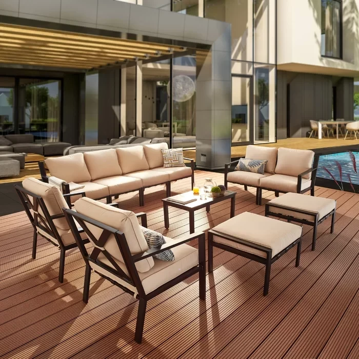 Комплект уличной мебели мягкой Loft с металлическим каркасом (KS-1371-NM)