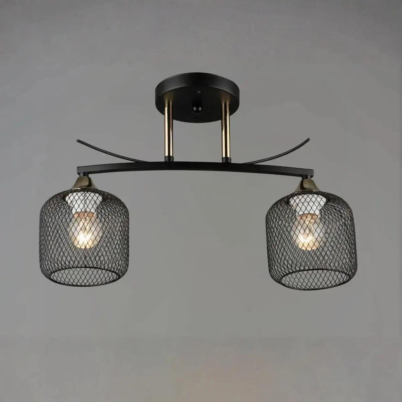 Люстра потолочная Valeso BX84015-2 GD на два шаровидных плафона под лампу Е14 IP20 Золотой (00000139716)