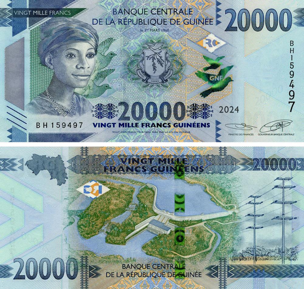 Коллекционная банкнота Гвинея 20000 франков 2024 UNC (P50