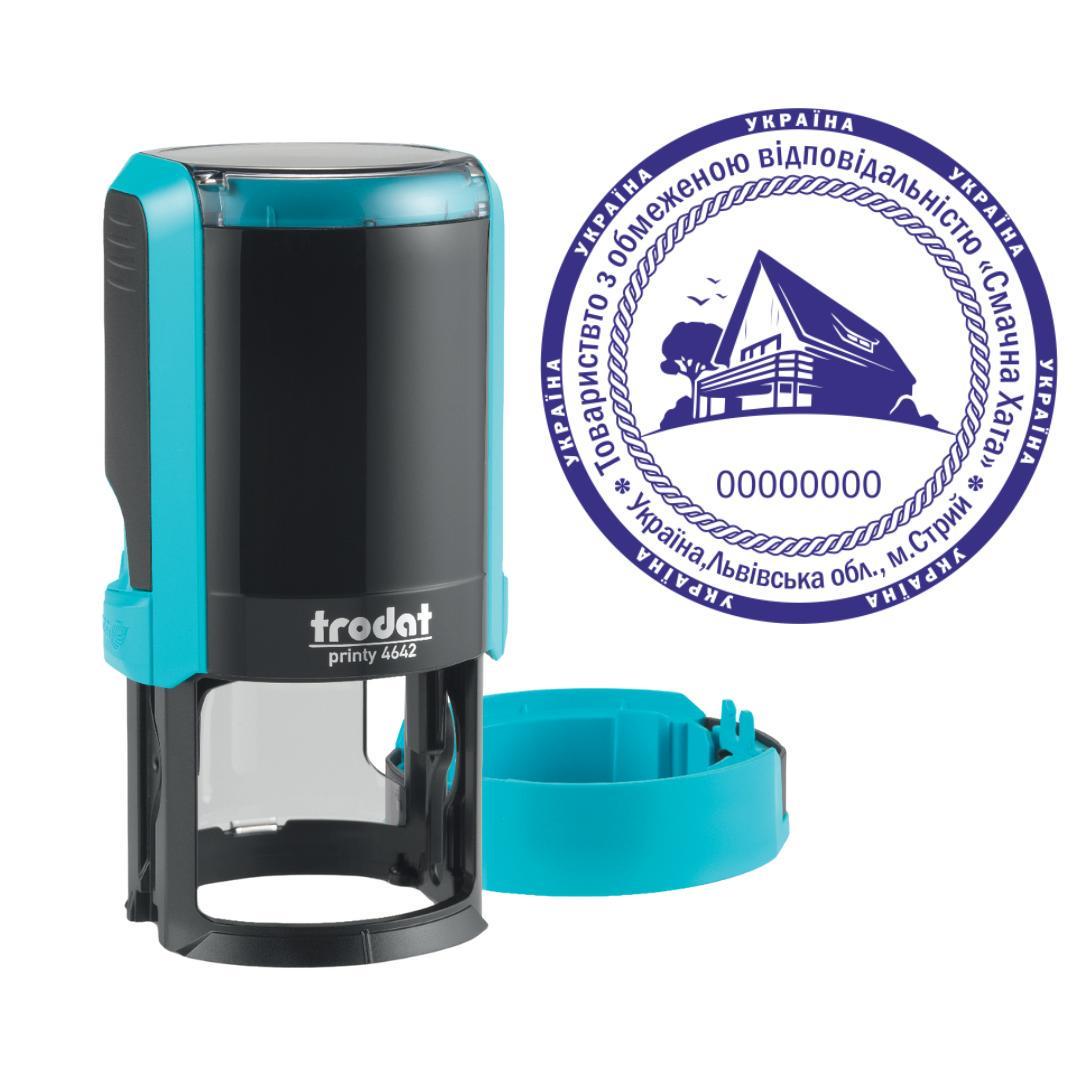 Печать ТОВ на автоматическом оснащении Trodat Printy 4642 с колпачком Бирюзовый (ООО20/4642/T)