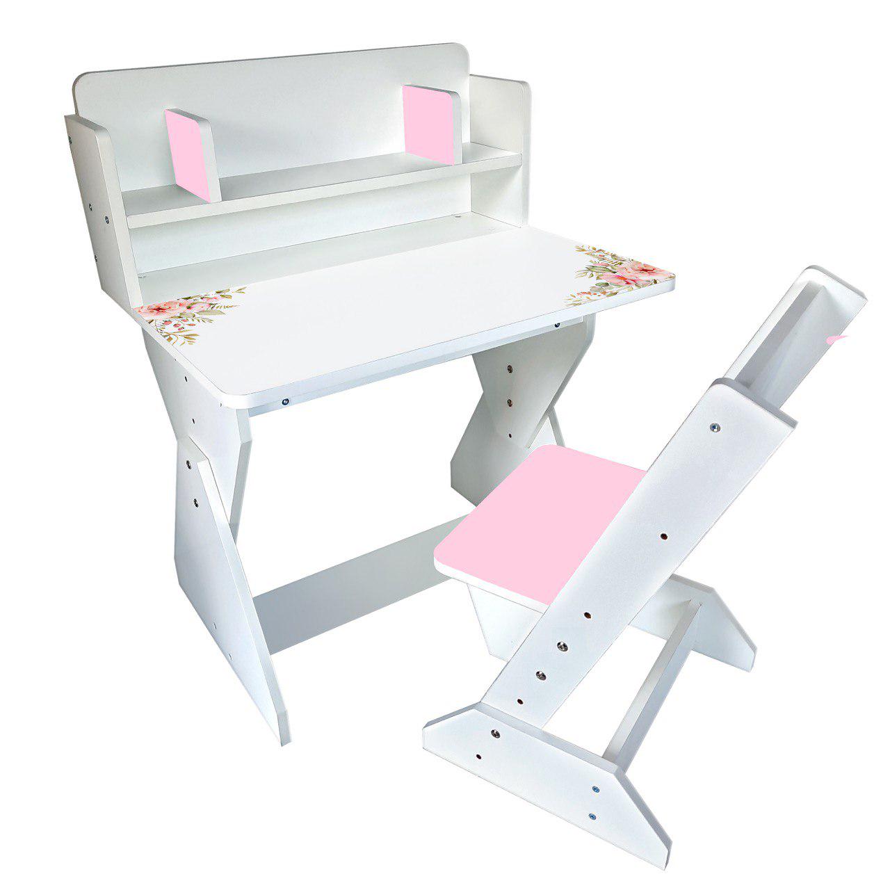 Парта со стульчиком Holy Wood П01 регулируемая с рисунком Розы (19229487) - фото 1 Парта со стульчиком Holy Wood П01 регулируемая с рисунком Розы (19229487) - фото 1