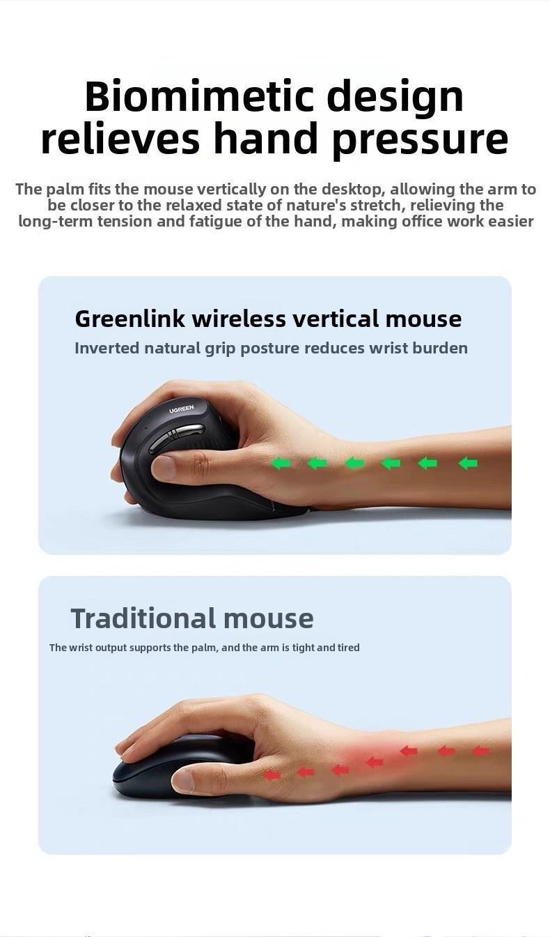 Мышь вертикальная Ugreen 2.4G 5.4 Черная (55559) - фото 13 Мышь вертикальная Ugreen 2.4G 5.4 Черная (55559) - фото 13