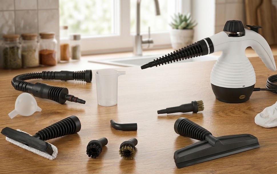Пароочиститель многофункциональный очистка/дезинфекция/удаляет бактерии/освежает с набором насадок и аксессуаров