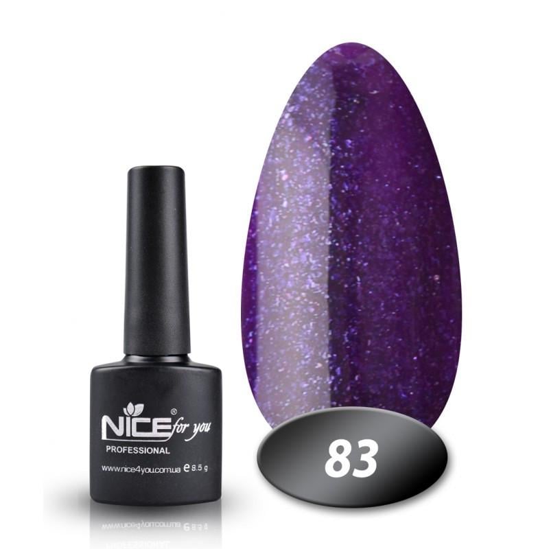 Гель-лак Nice for you Основная палитра 8,5 г №083 Чернильный с блестками - фото 1
