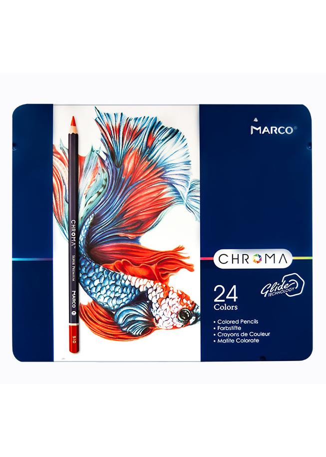 Набор карандашей Marco Chroma шестигранные металлическая коробка 24 цвета (8010-24TN)