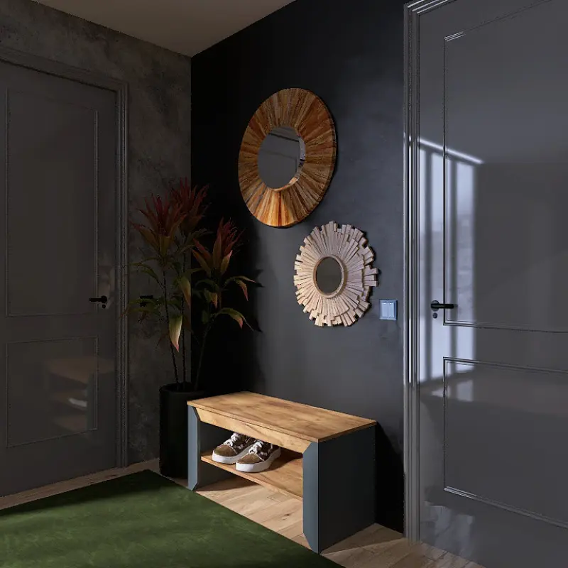 Тумба для обуви Эверест Нордик 900 Графит/Дуб крафт золотой (26844132) - фото 3 Тумба для обуви Эверест Нордик 900 Графит/Дуб крафт золотой (26844132) - фото 3