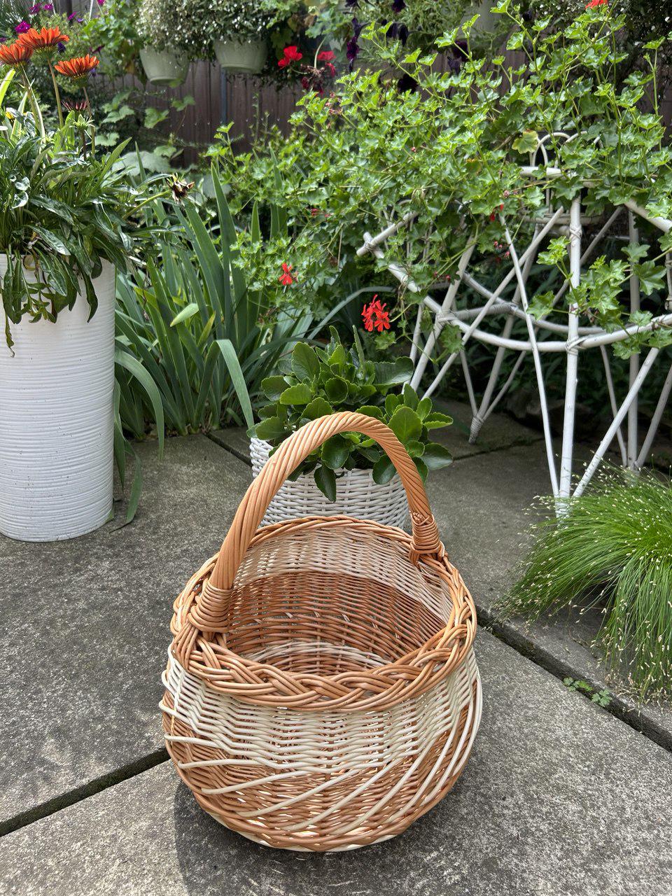 Корзина плетеная Сімейний Затишок из лозы ручная работа Белый/Коричневый - фото 5 Корзина плетеная Сімейний Затишок из лозы ручная работа Белый/Коричневый - фото 5