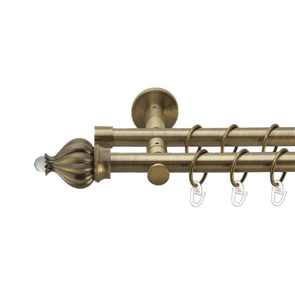 Карниз Orvit Таджа-Кристалл двухрядный гладкий 200 см Антик (00-00013409)