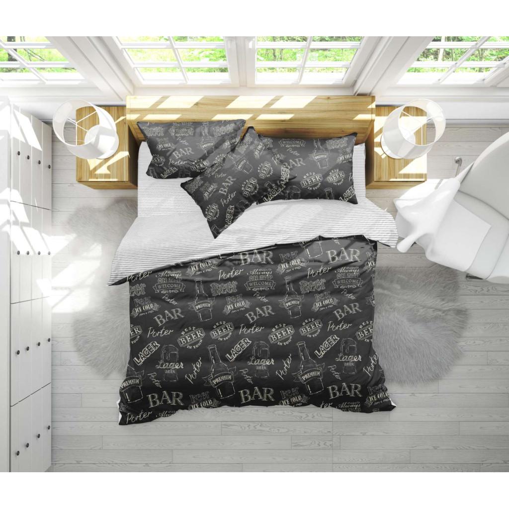 Комплект постельного белья MirSon Бязь 17-0510 Beer Bar семейный Black (2200003630718)