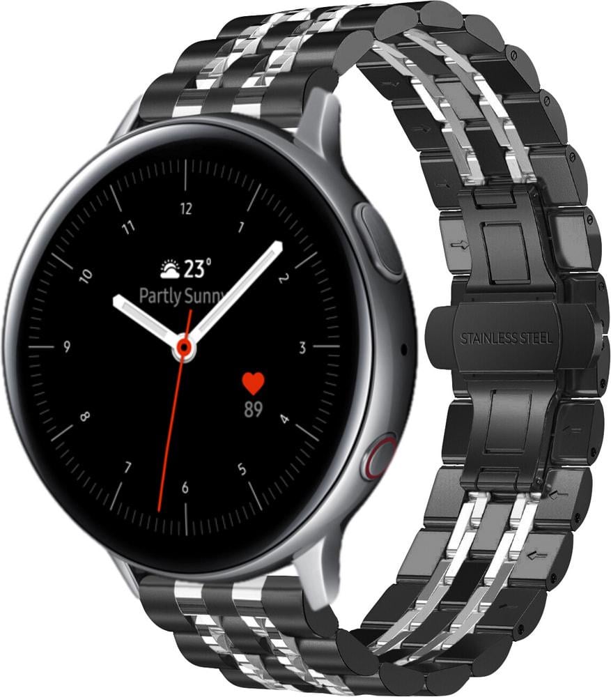 Браслет металлический Spinye Line для Galaxy Watch Active 2 40/44 мм Black Silver (29027-03)