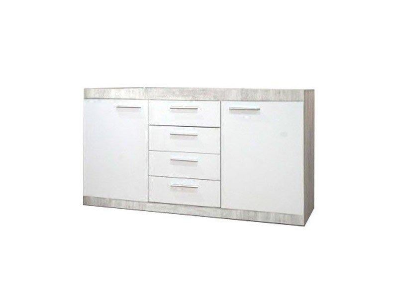 Комод Gerbor Кетлін з ДСП 4 висувних ящика 1185x830x350 мм Білий/Сірий (39962)