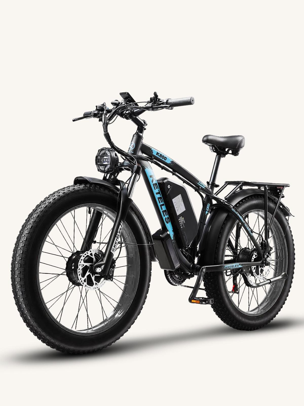 Электровелосипед KETELES KF800 2000W 48V 23Ah с широкими колесами и рамой Черный (73502)