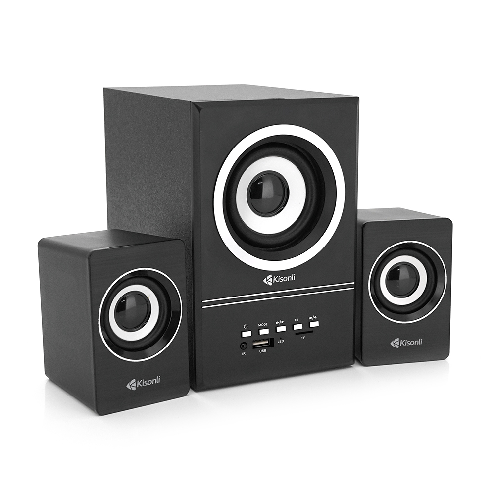 Набір портативних колонок Kisonli U-2700BT із сабвуфером 5W+2x3W Bluetooth USB TF AUX Чорний (31322)