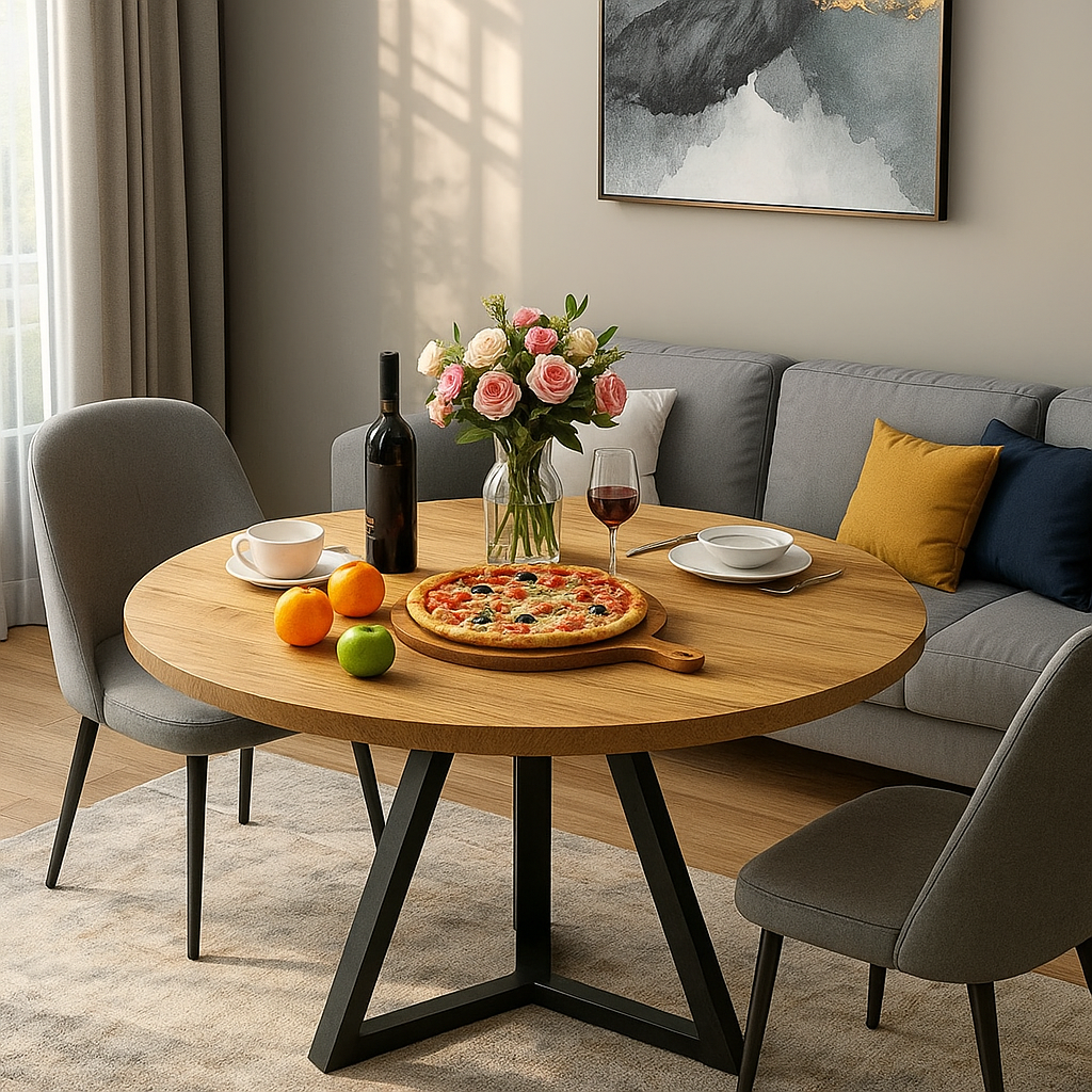 Обеденный стол EcoLoft IN-2744 круглый в стиле лофт (27510866)