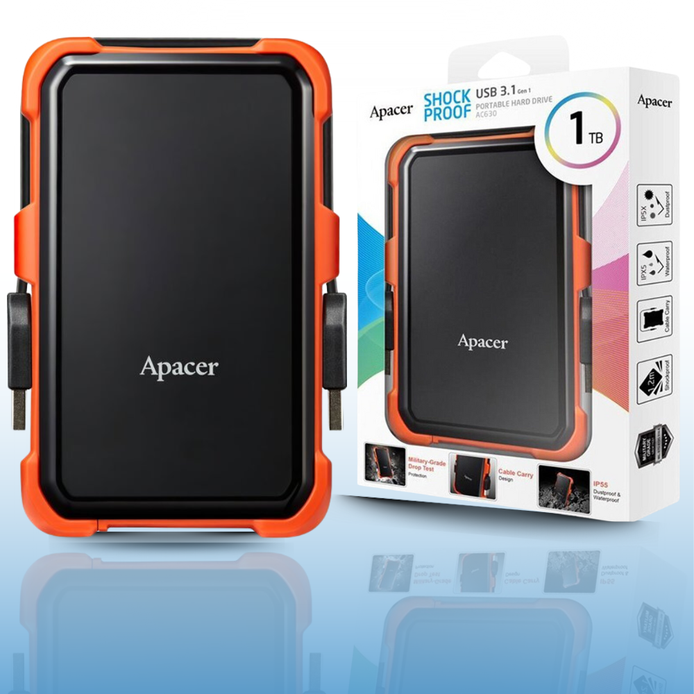 Жесткий диск внешний Apacer USB 3.1 HDD портативный противоударный 1 тб (AC630-1ТБ) - фото 2