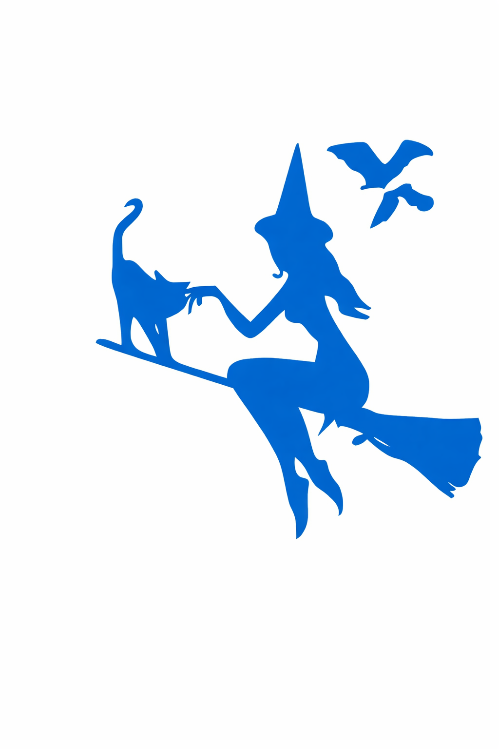 Наклейки на Хэллоуин фосфорные Ведьма 15x14 см Синий (N288)