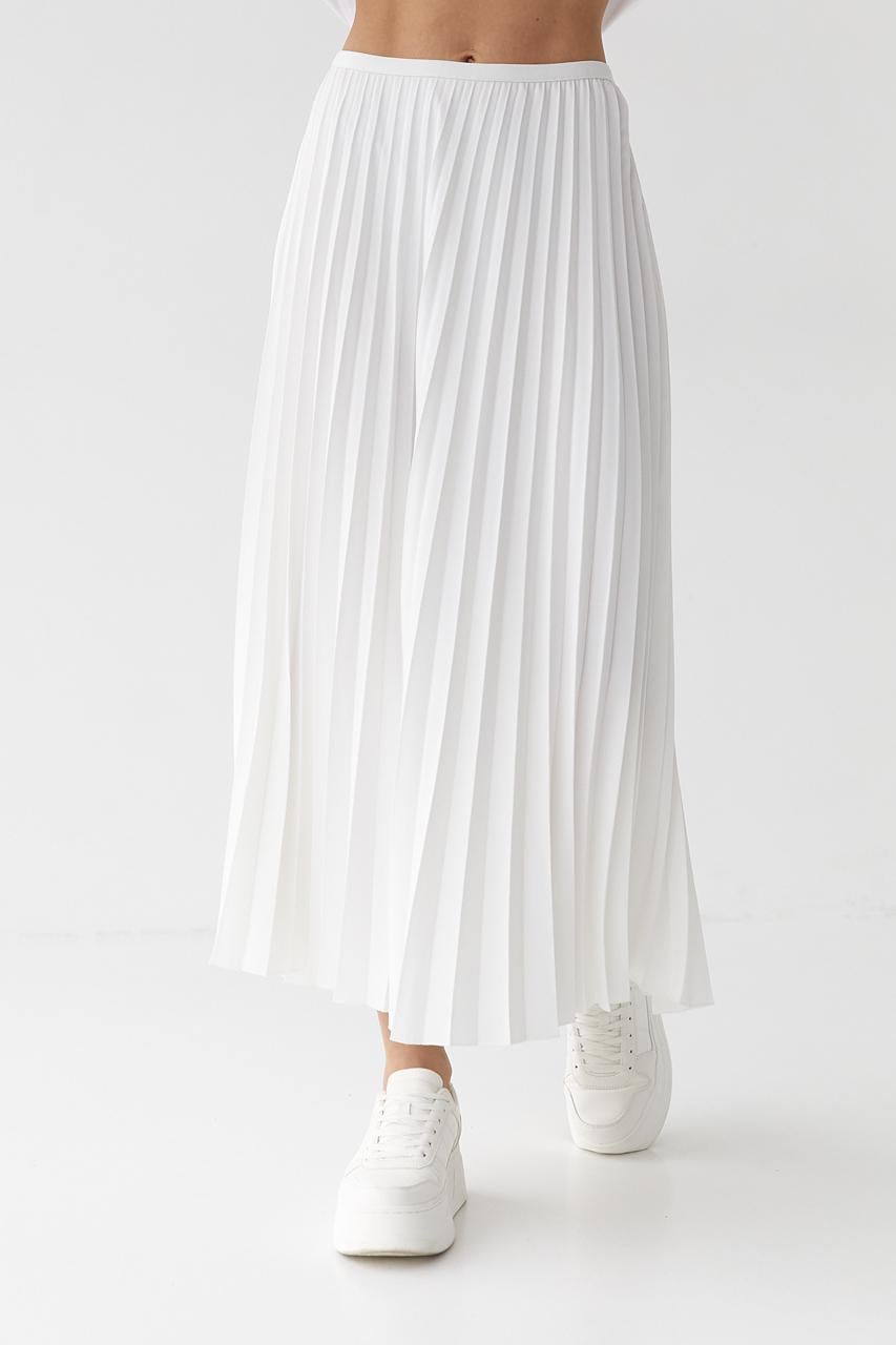 Спідниця-плісе довжиною міді р. 42 Молочний (10431317)
