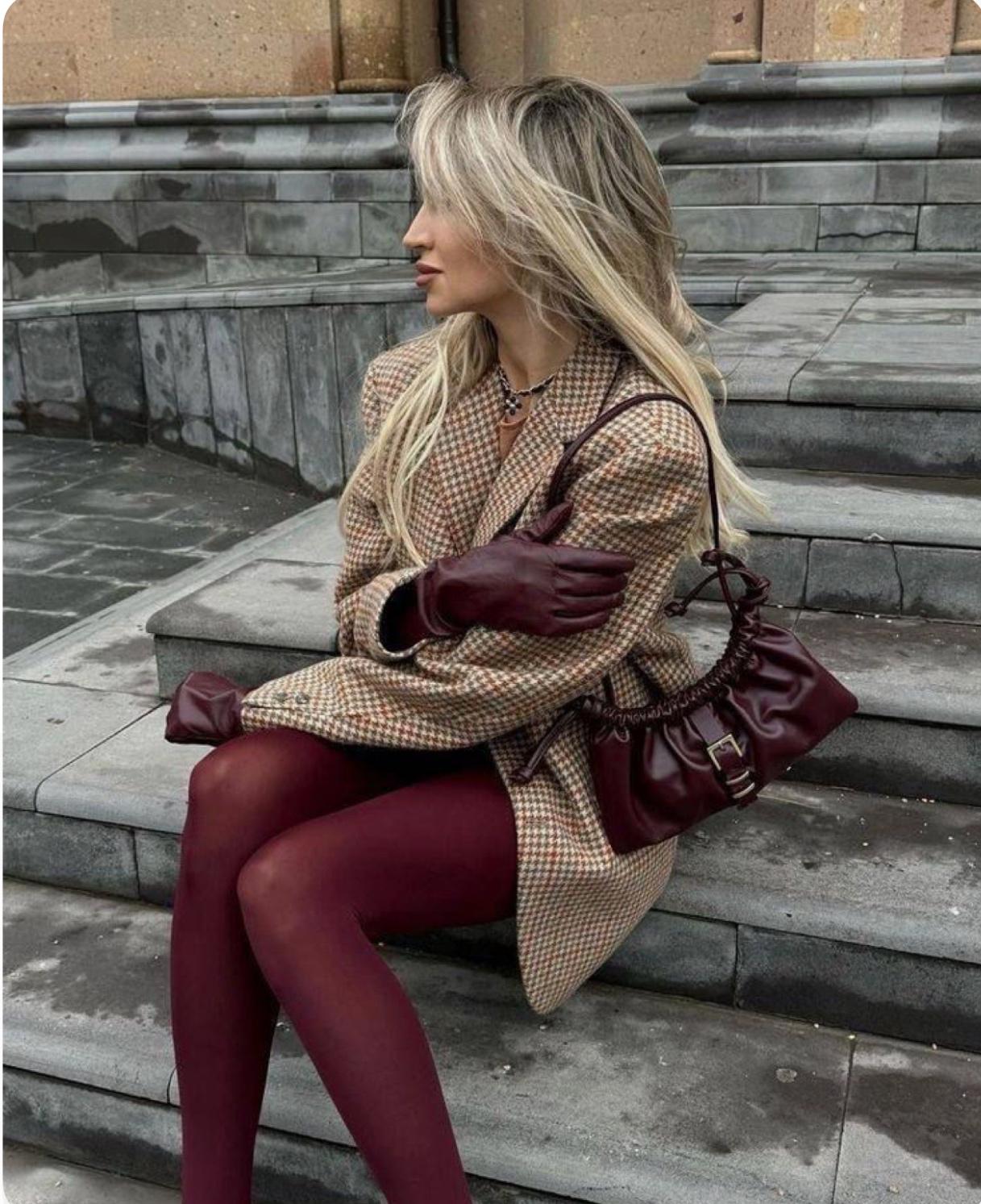 Колготки матовые Gatta Rosalia 40D микрофибра р. 4 Бордовый (1043) - фото 4