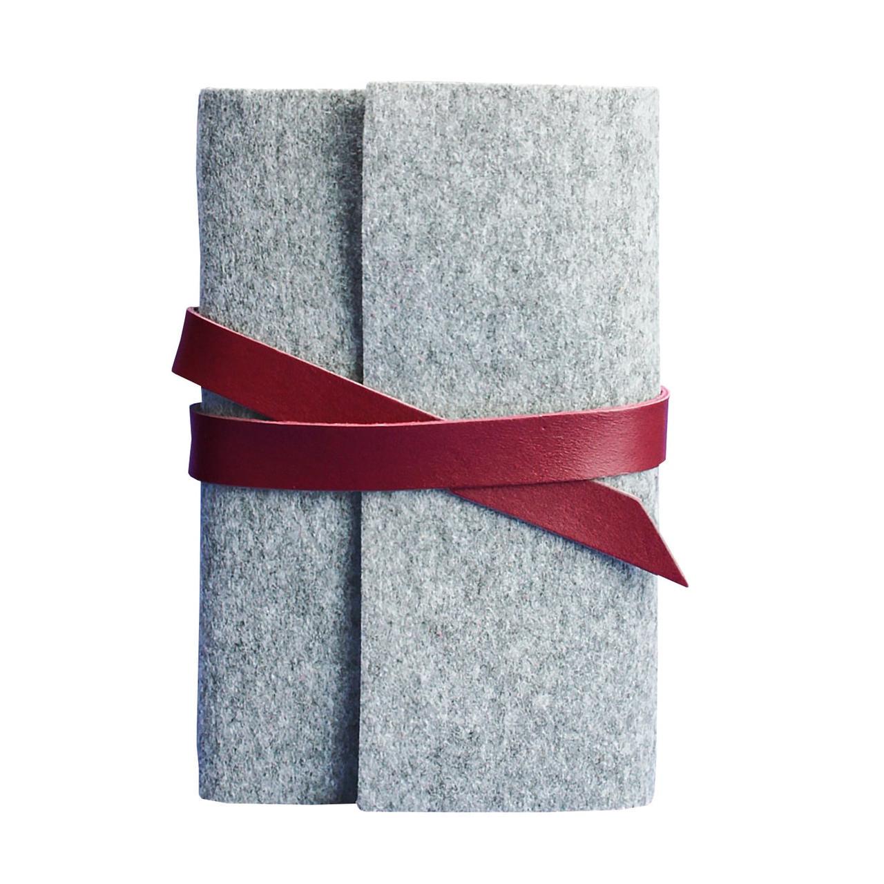 Блокнот фетровый женский Софт-бук 1.0 Фетр с кожаными вставками Бордовый (A-026351)