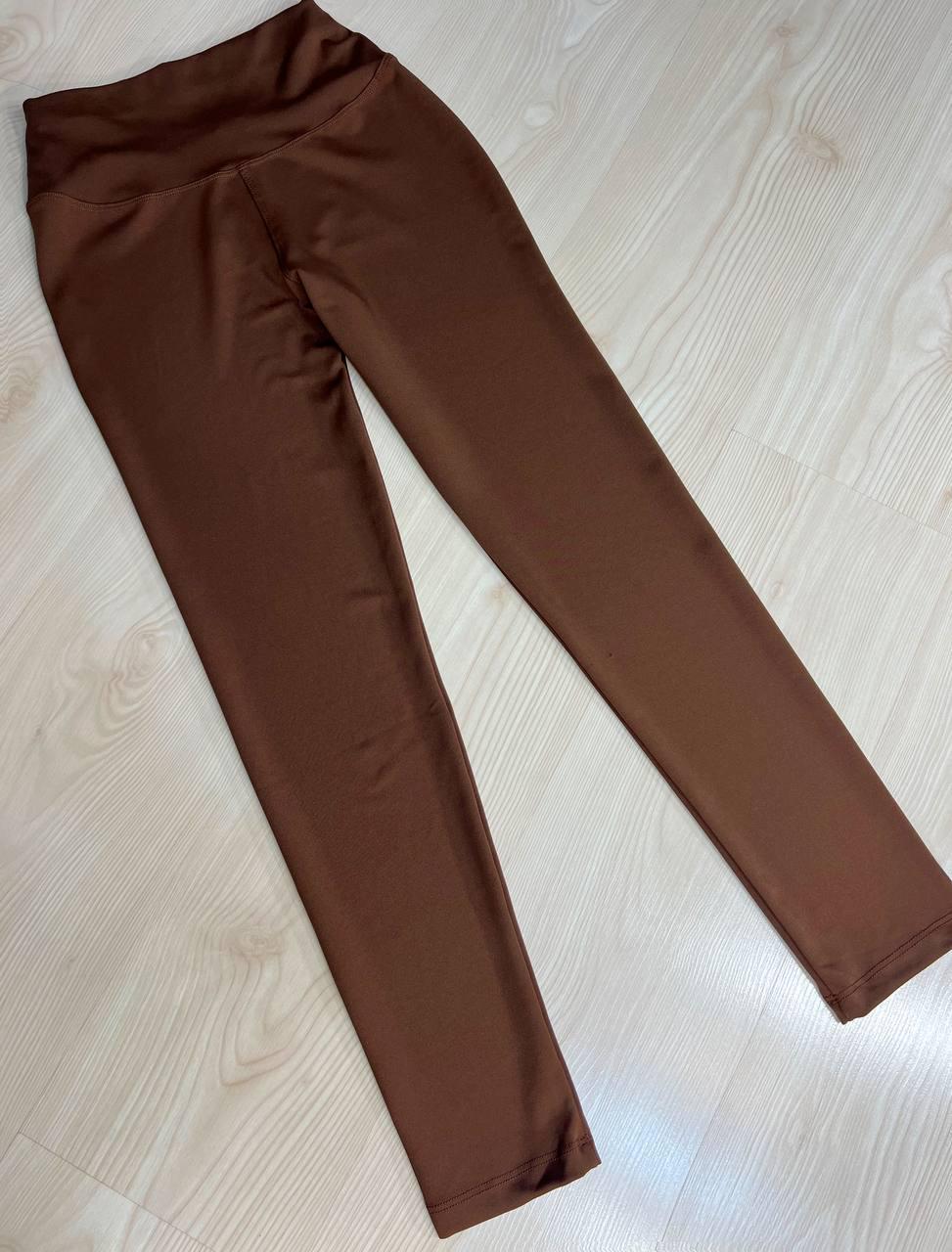 Лосины женские Oysho 101 NanoFit с широким поясом тонкие 2XL Коричневый (4048) - фото 8