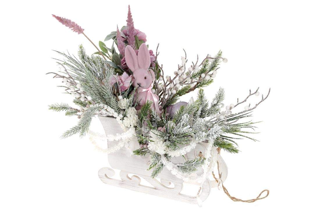 Декоративная композиция BonaDi Кролик в санях (RM0-130)