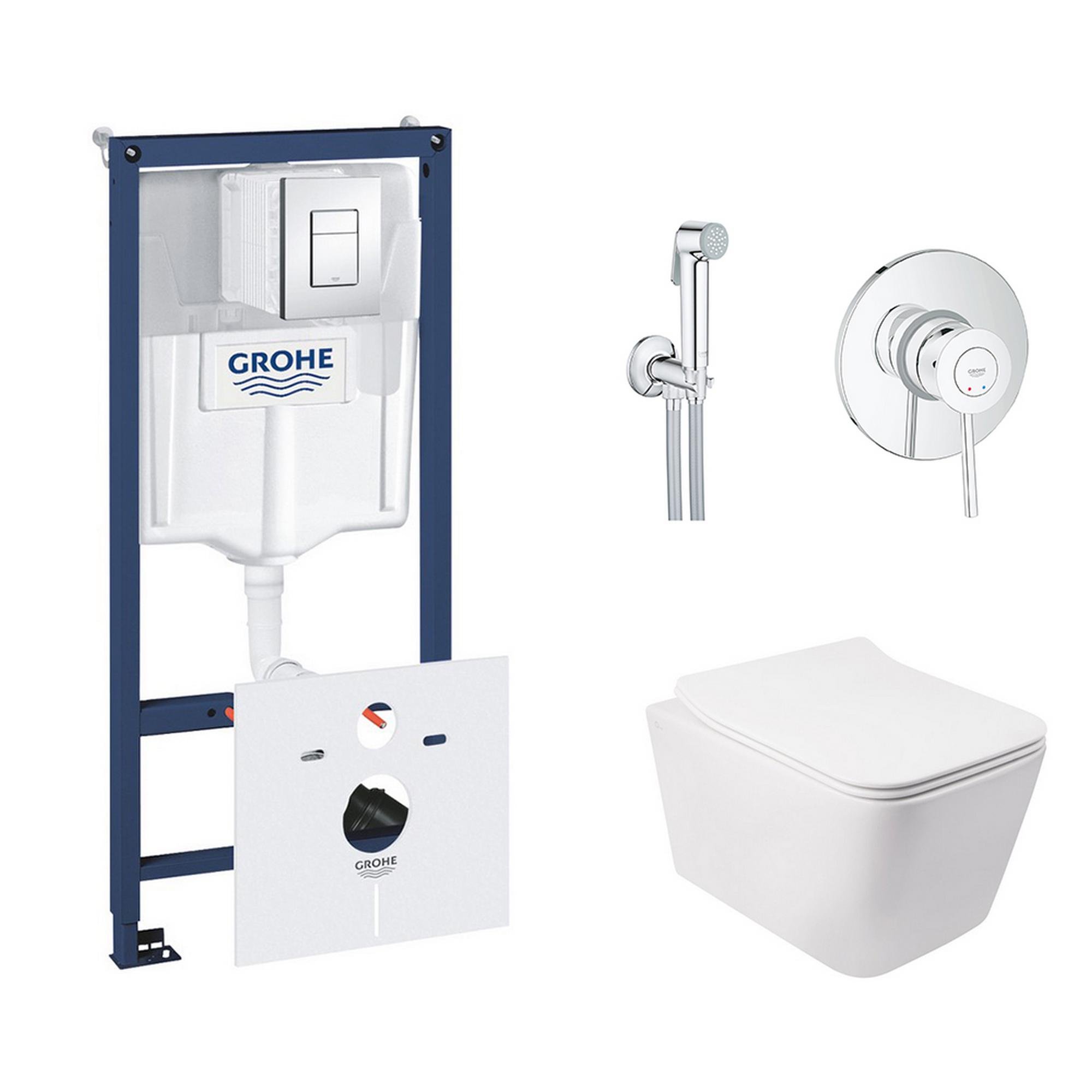 Комплект инсталляции Grohe Rapid SL 38827000QT05335170W2904800S с унитазом и кнопкой Хром (75801)