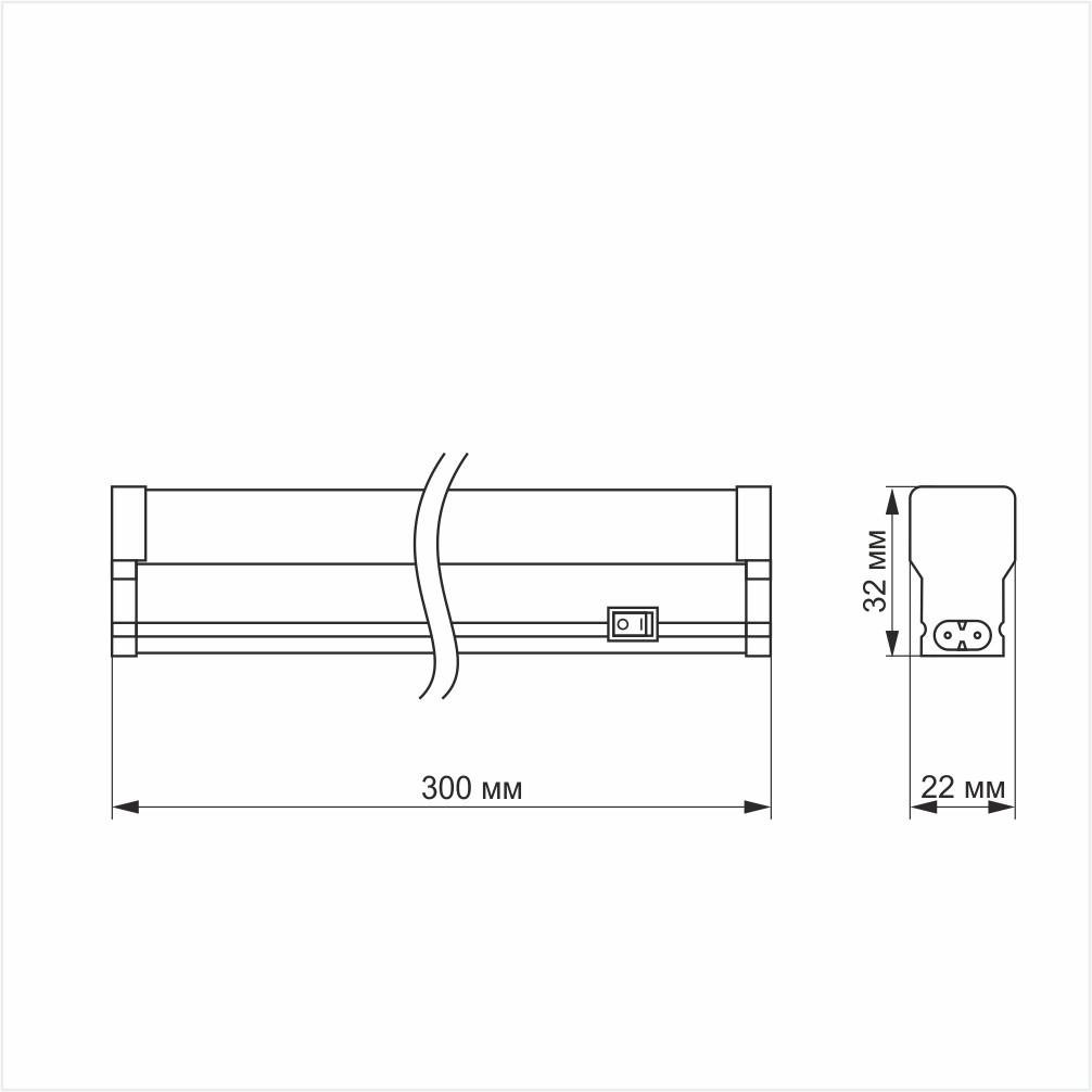 Светодиодный светильник линейный TITANUM TL-T5-05035 T5 5W 0,3 м 5000 220V - фото 4