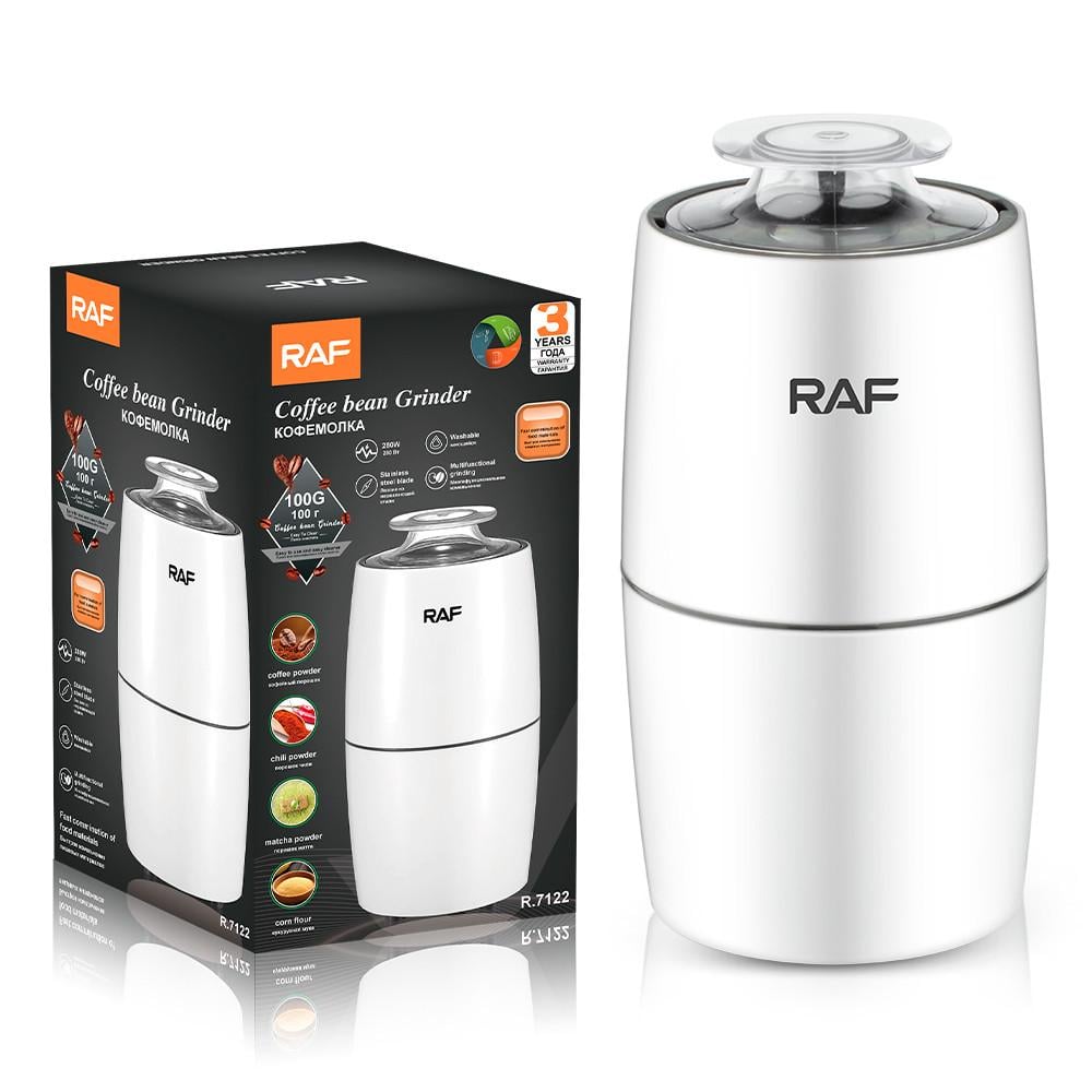 Кофемолка электрическая Raf R.7122 220 V 280 W 85 г White (3_03747) - фото 5