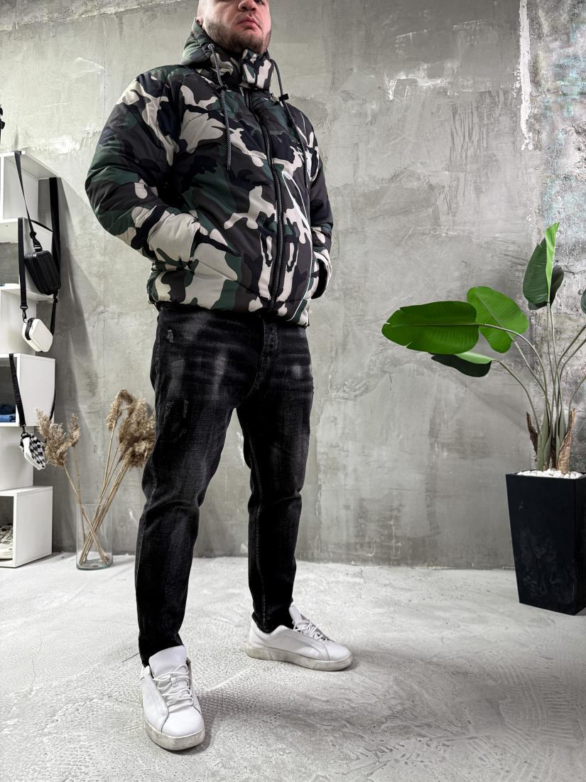 Куртка зимова зі знімним капюшоном 7-529 S Хакі (37601)