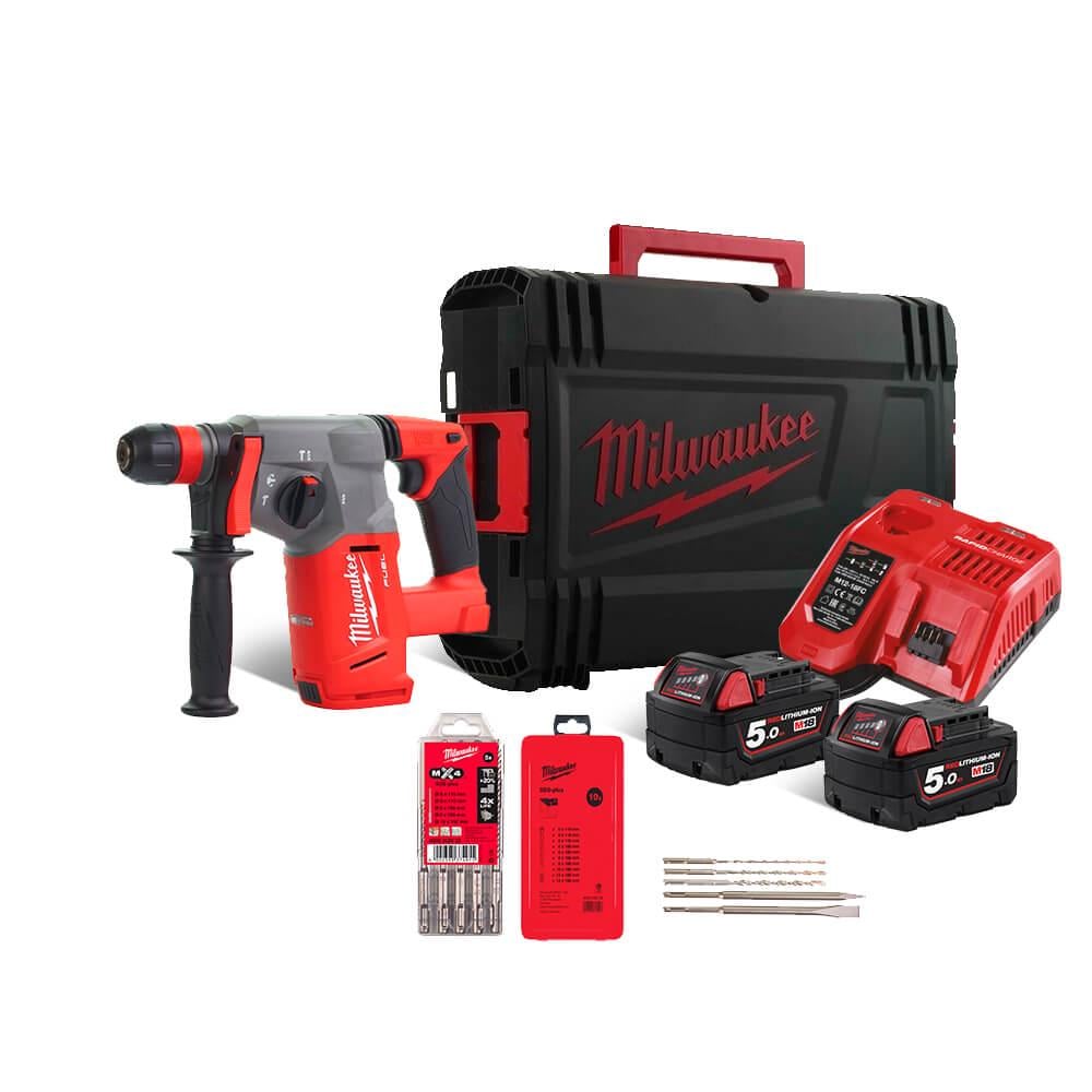 Перфоратор Milwaukee M18 CHX-502Х/буры MX4/буры MS2/набор буров и долот (CHX-PROMO)