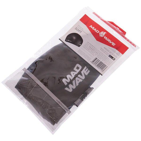 Шапочка для плавания Mad Wave Soft Fina Approved M053301 M Черный (60444176) - фото 5