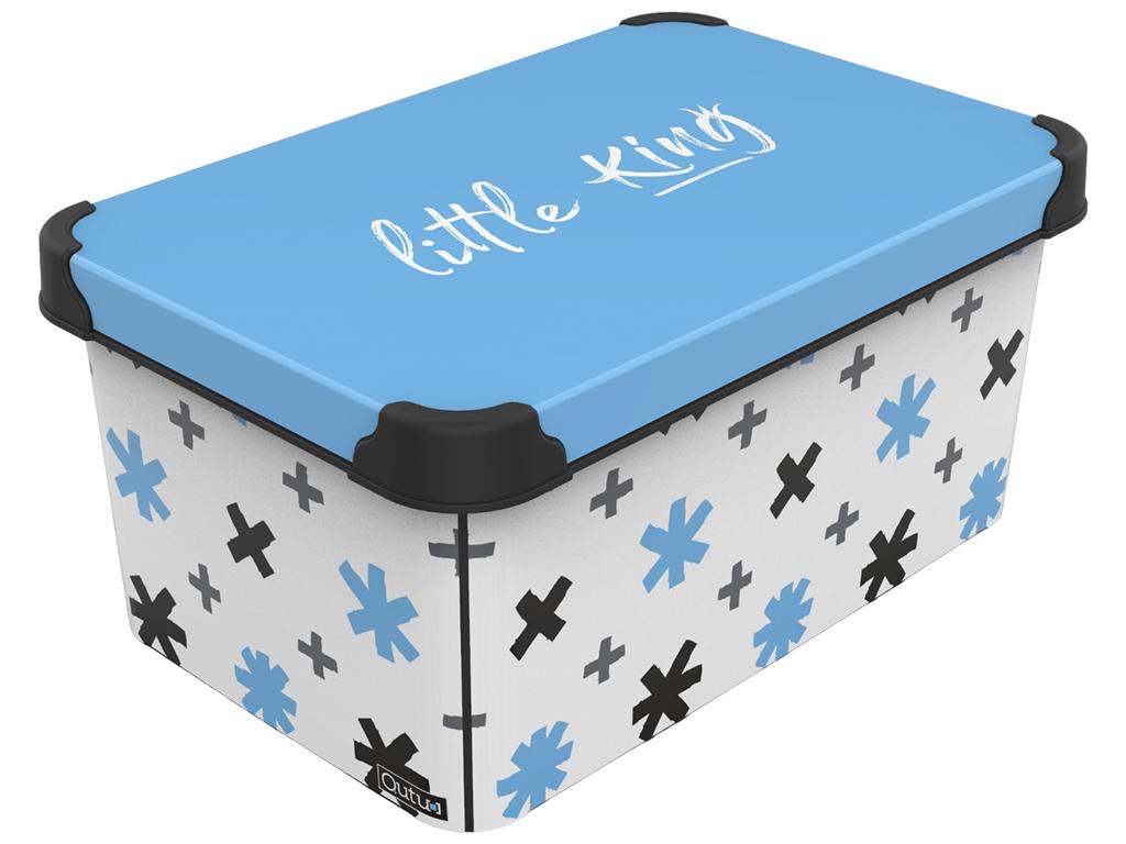 Коробка для хранения с крышкой Qutu Style Box Littleking 10 л (MLM-STYLE-BOX-S-K-LITTLEKING-10L_)