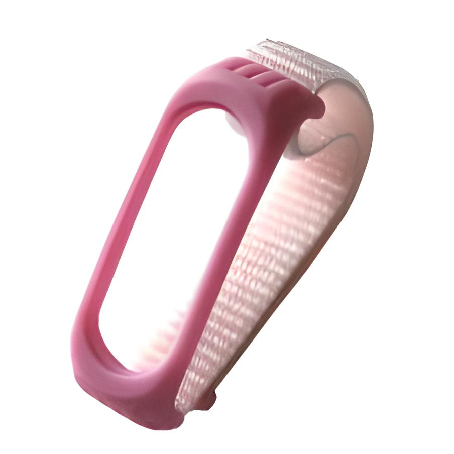 Ремешок для фитнес браслета Xiaomi Mi Band 3 4 Nylon Silicone Pink