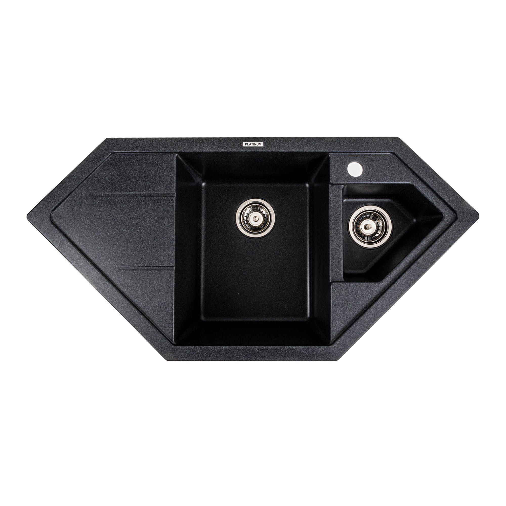 Мийка для кухні гранітна Platinum 9950 PANDORA матова Карбон